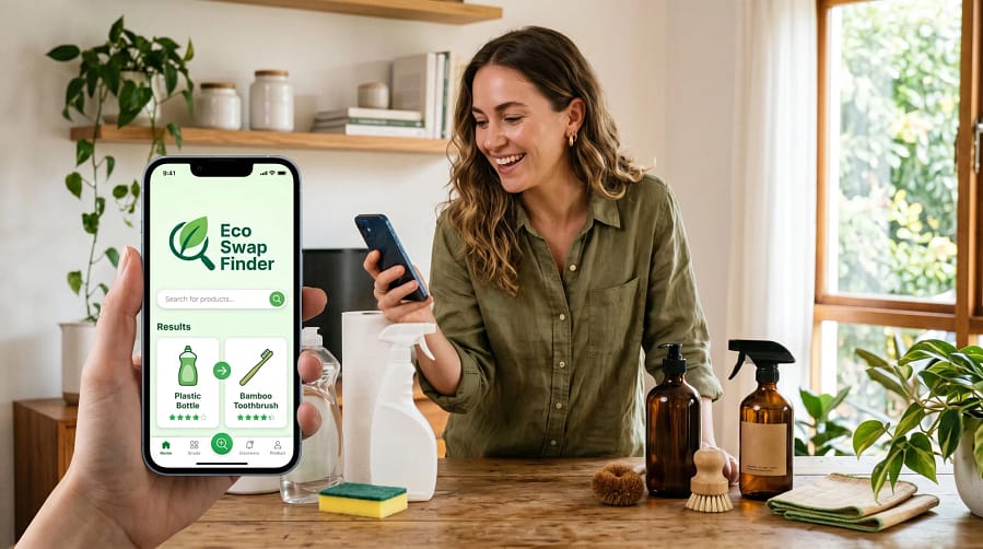 Eco Swap Finder" helps you discover sustainable alternatives to everyday household products in seconds.