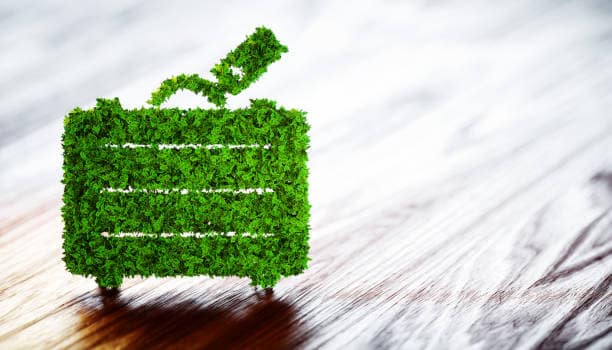 Ecology tourism concept. 3D illustration on wooden background.