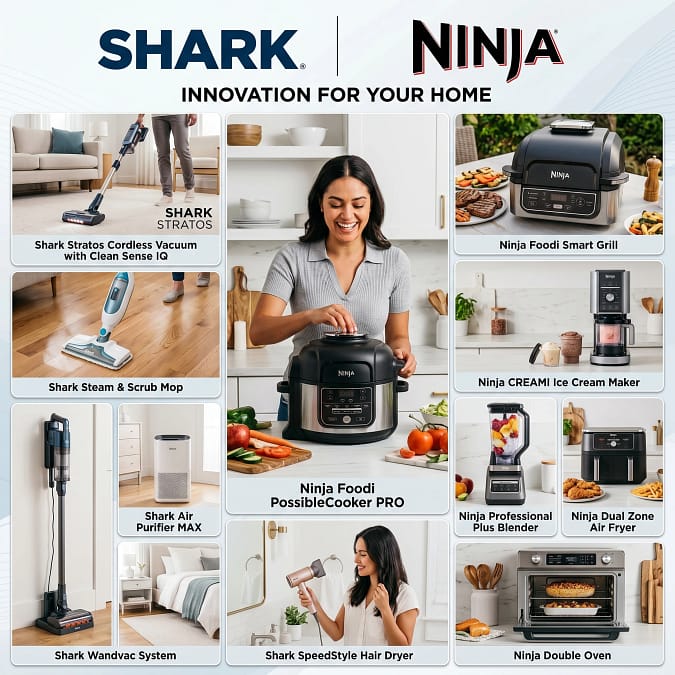 Collage of Shark ninja products