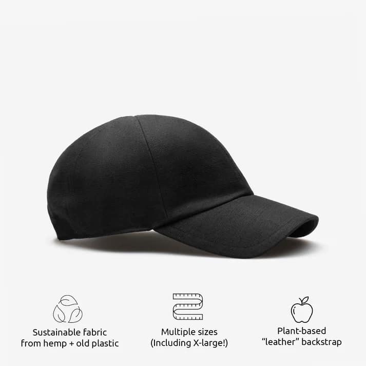 Black top selling everyday hat. Premium, durable fabric with crisp cross-stitching for an elevated look and feel.