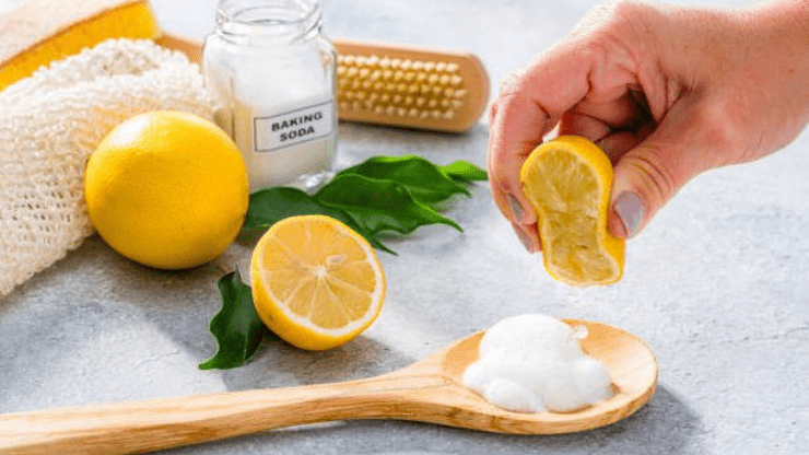 Lemon and Baking Soda natural cleaners 